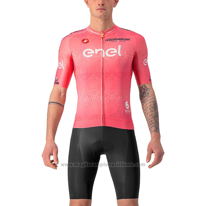 2022 Abbigliamento Ciclismo Giro d'Italia Rosa Manica Corta e Salopette